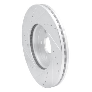 Buick Encore Brake Rotor (1) - Front Right - R1 Concepts - Drilled & Slotted - Silver - `13-`22